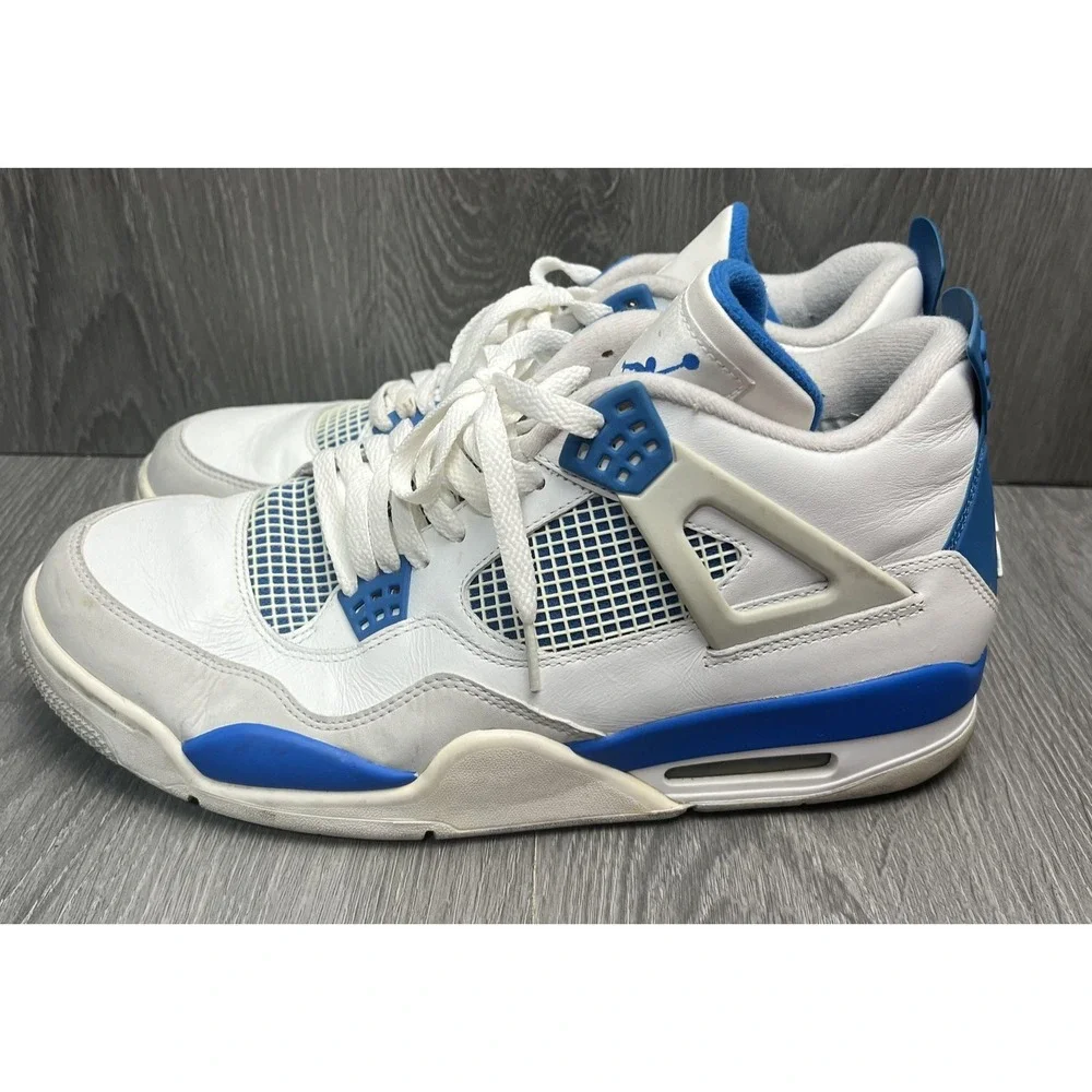 Nike Air Jordan 4 Retro Shoes Mens Size 12 Blue Military Sneakers 308497-105